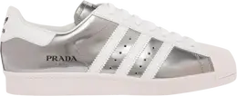 Adidas: Серебристые кроссовки  Superstar