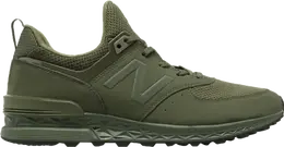 New Balance: Зелёные кроссовки  574