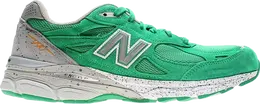 New Balance: Зелёные кроссовки 