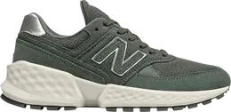 New Balance: Зелёные кроссовки  574