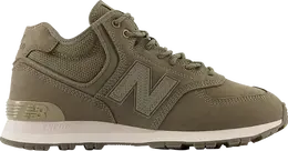 New Balance: Зелёные кроссовки  574