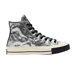 Converse: Серебристые кроссовки  Chuck 70 Hi