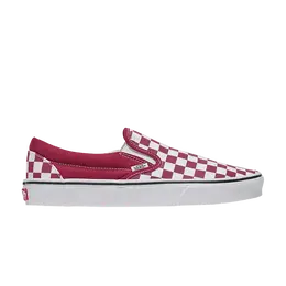 Vans: Красные шлёпанцы  Classic Slip On Checkerboard