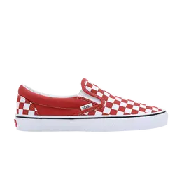 Vans: Красные шлёпанцы  Classic Slip On Checkerboard