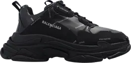 Balenciaga: Чёрные кроссовки  Triple S