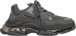 Balenciaga: Тёмные кроссовки  Triple S