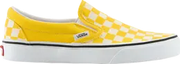 Vans: Жёлтые кеды  Classic Slip On Checkerboard