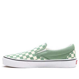 Vans: Зелёные кроссовки  Classic Slip On Checkerboard