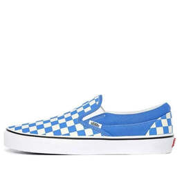 Vans: Голубые кроссовки  Classic Slip On Checkerboard