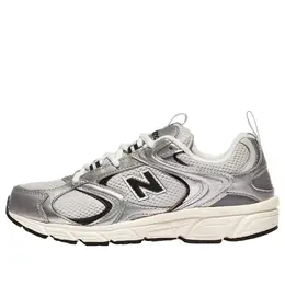 New Balance: Серебристые кроссовки 