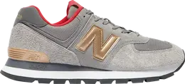 New Balance: Серые кроссовки  574