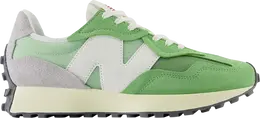 New Balance: Зелёные кроссовки  327