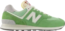 New Balance: Зелёные кроссовки  574