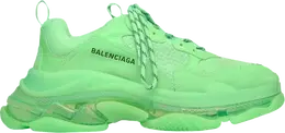 Balenciaga: Зелёные кроссовки  Triple S