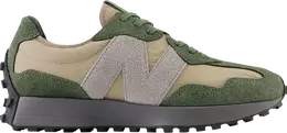 New Balance: Зелёные кроссовки  327