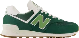 New Balance: Зелёные кроссовки  574