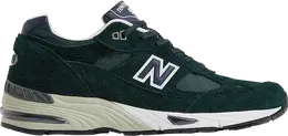 New Balance: Зелёные кроссовки  991