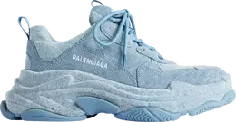 Balenciaga: Голубые кроссовки  Triple S