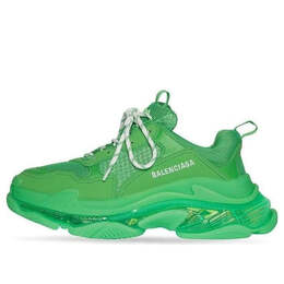 Balenciaga: Зелёные кроссовки  Triple S