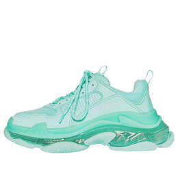 Balenciaga: Зелёные кроссовки  Triple S