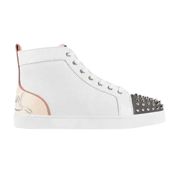 Christian Louboutin: Белые кроссовки  Lou Spikes