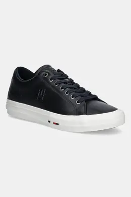Tommy Hilfiger: Тёмные кроссовки  TH