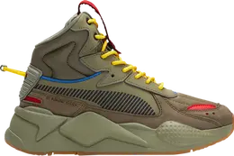PUMA: Зелёные кроссовки  RS-X