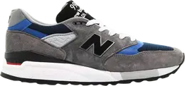New Balance: Серые кроссовки 