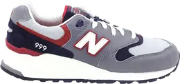New Balance: Серые кроссовки 