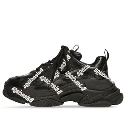 Balenciaga: Чёрные кроссовки  Triple S