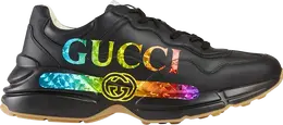 Gucci: Чёрные кроссовки  Rhyton