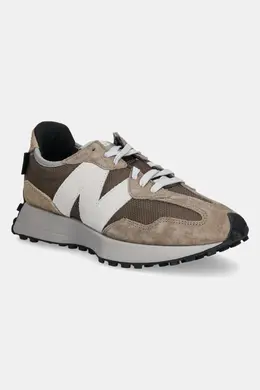 New Balance: Зелёные кроссовки  327