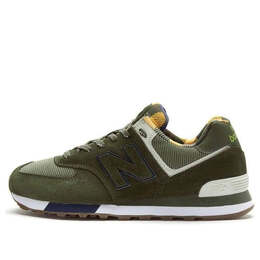 New Balance: Зелёные кроссовки  574