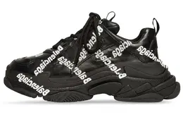 Balenciaga: Чёрные кроссовки  Triple S