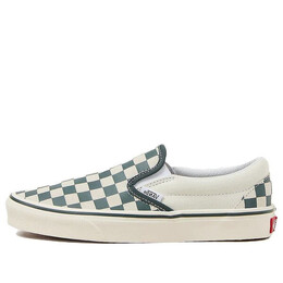 Vans: Зелёные кроссовки  Classic Slip On Checkerboard