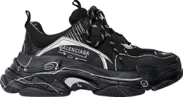 Balenciaga: Чёрные кроссовки  Triple S