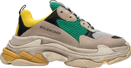 Balenciaga: Зелёные кроссовки  Triple S