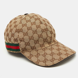 Gucci: Бежевая кепка  GG Supreme