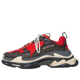 Balenciaga: Красные кроссовки  Triple S