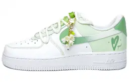 Nike: Зелёные кроссовки  Air Force 1