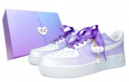 Nike: Фиолетовые кроссовки  Air Force 1