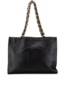 CHANEL Pre-Owned: Чёрная сумка-шоппер 