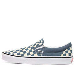 Vans: Голубые кроссовки  Classic Slip On Checkerboard