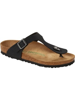 Birkenstock: Чёрные сабо  Gizeh Birko Flor