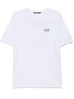 Ea7 Emporio Armani: Белая футболка 