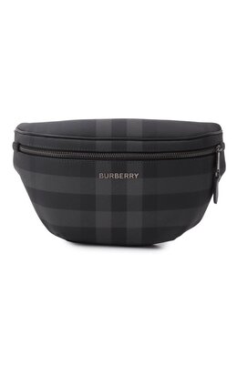 Burberry: Серая поясная сумка 