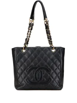 CHANEL Pre-Owned: Чёрная сумка-шоппер 