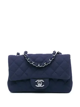 CHANEL Pre-Owned: Голубая сумка через плечо 