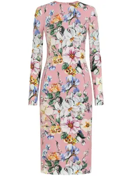 Dolce & Gabbana: Платье с растительным принтом 