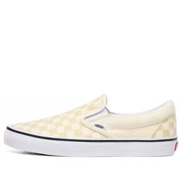 Vans: Белые кроссовки  Classic Slip On Checkerboard